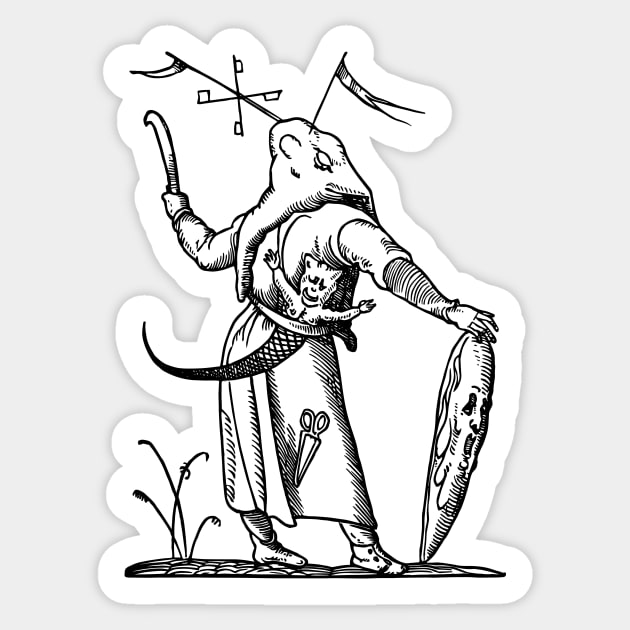 Grotesque #69 The Drolatic Dreams of Pantagruel (1565) Sticker by n23tees